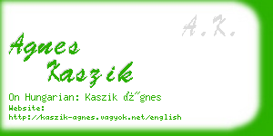 agnes kaszik business card